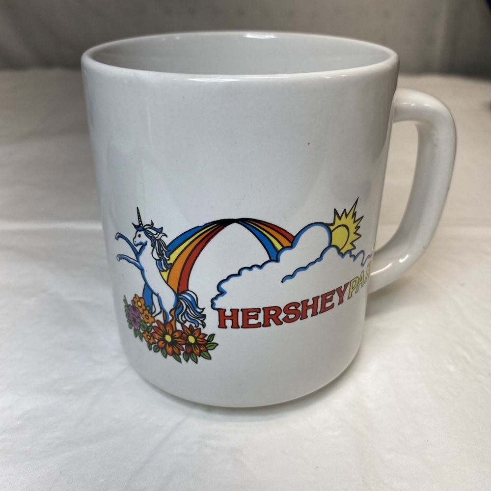 Hershey Park Rainbow Unicorn‎ Cup Flowers Mug
